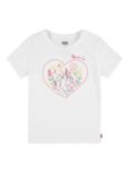 Levi's Kids' Floral Heart Logo T-Shirt, Cream/Multi, Cream/Multi
