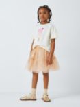 John Lewis Kids' Tulle Spot Skirt, Peach