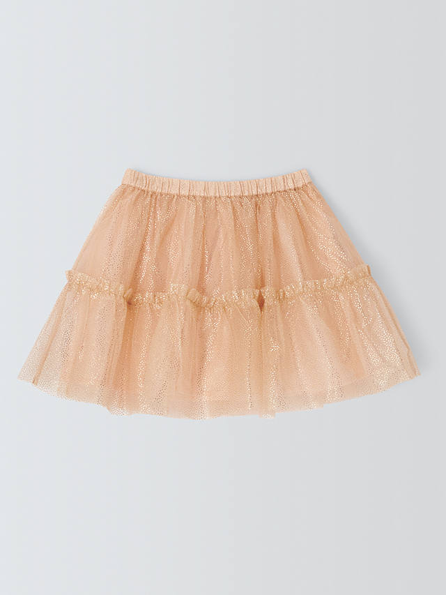 John Lewis Kids' Tulle Spot Skirt, Peach