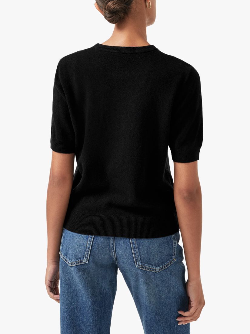 Radley Scottie Short Sleeve Wool Blend Jumper, Black, S