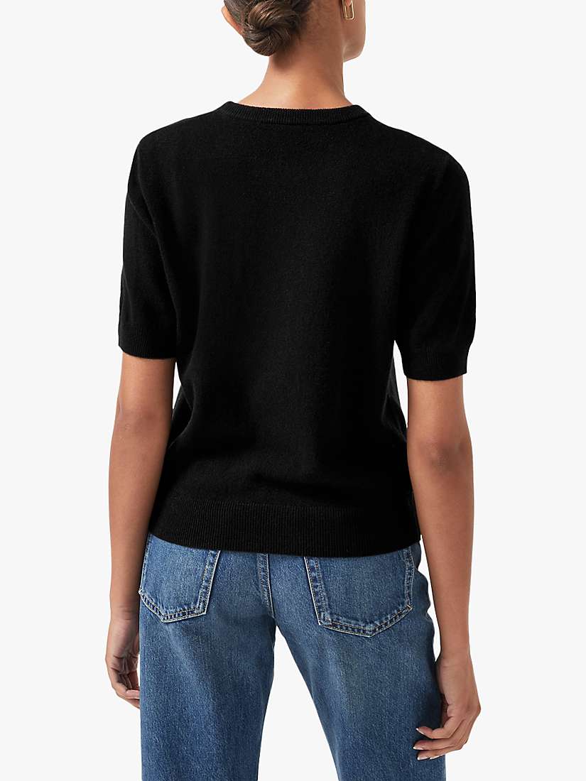 Buy Radley Scottie Short Sleeve Wool Blend Jumper, Black Online at johnlewis.com