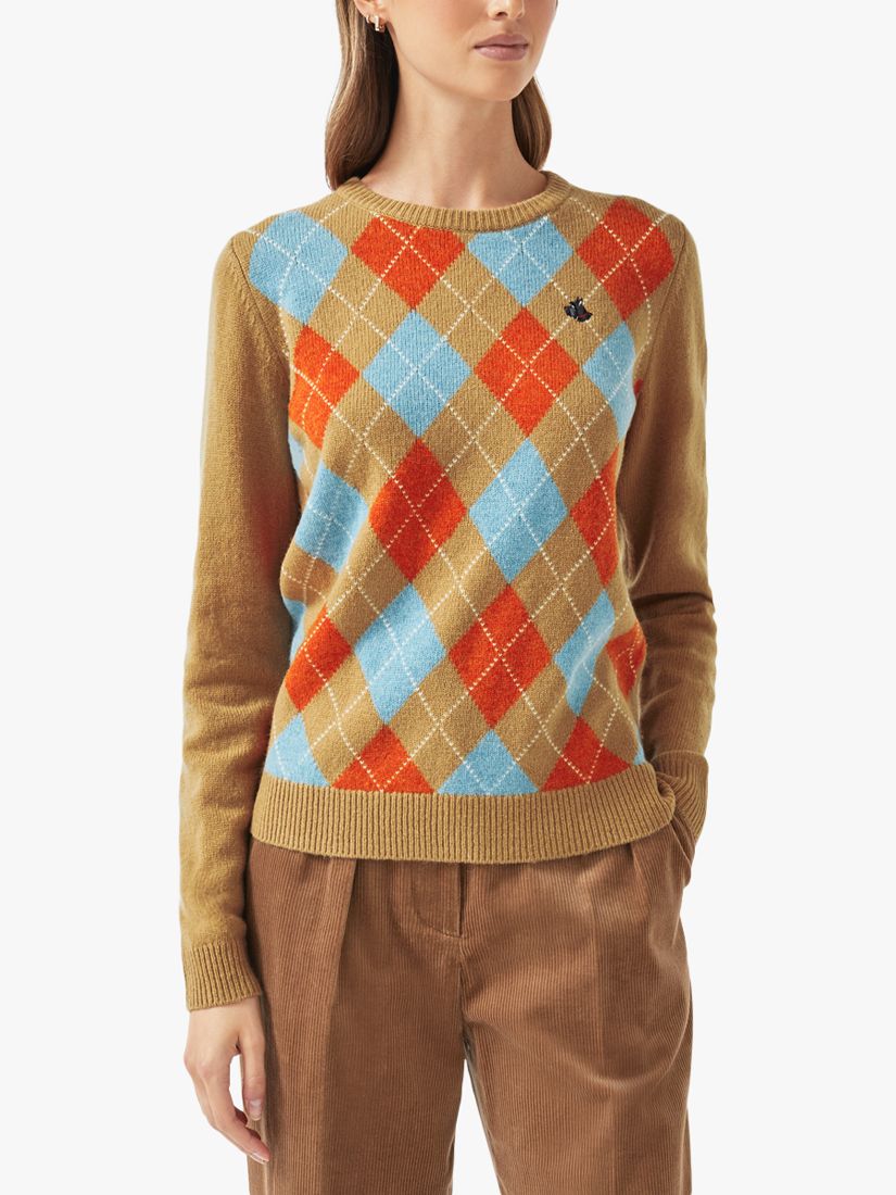 Buy Radley Harlequin Argyle Wool Blend Jumper, Camel Online at johnlewis.com