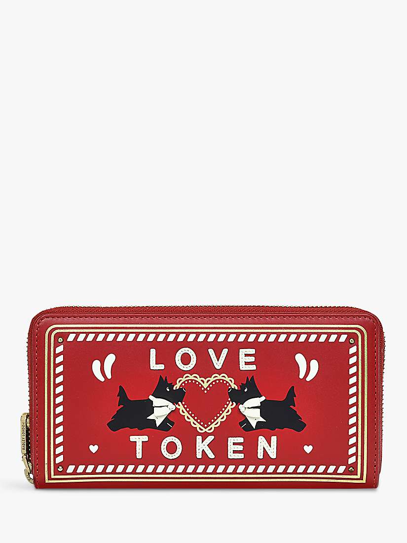 Buy Radley Valentine's Love Token Matinee Leather Purse, Poinsettia Online at johnlewis.com