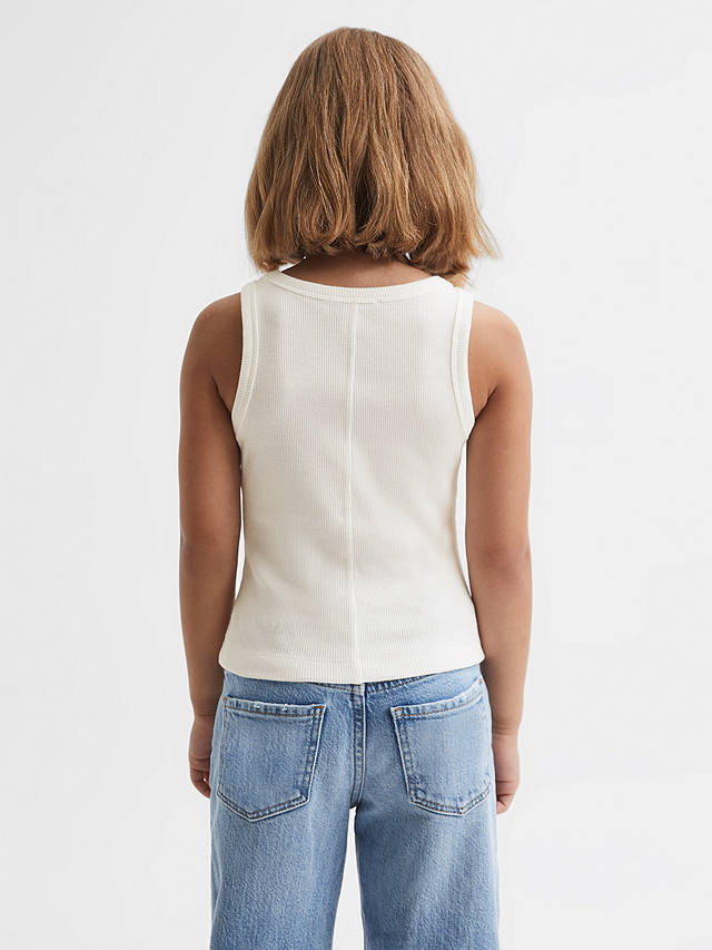 Reiss Kids' Violet Rib Vest Top, White
