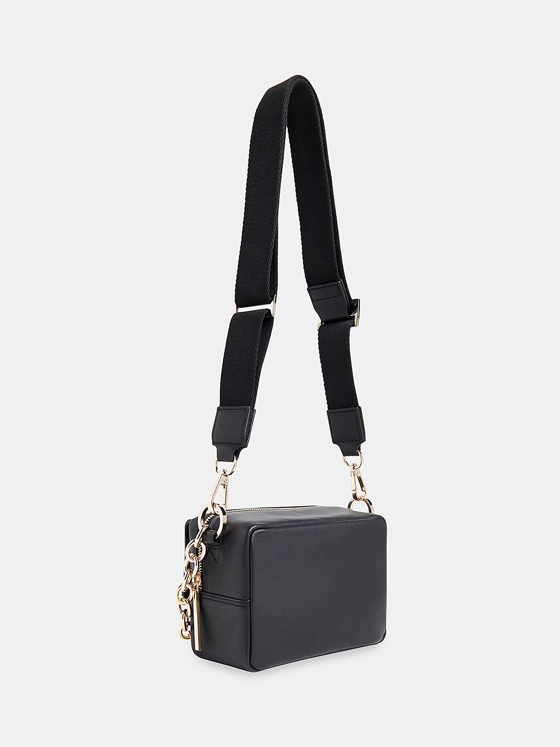 Buy Whistles Bibi Chain Detail Leather Crossbody Bag, Black Online at johnlewis.com