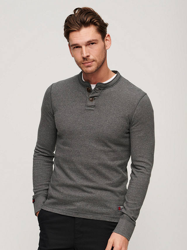 Superdry Vintage Athletic Chariot Crew Neck Top, Charcoal Marl