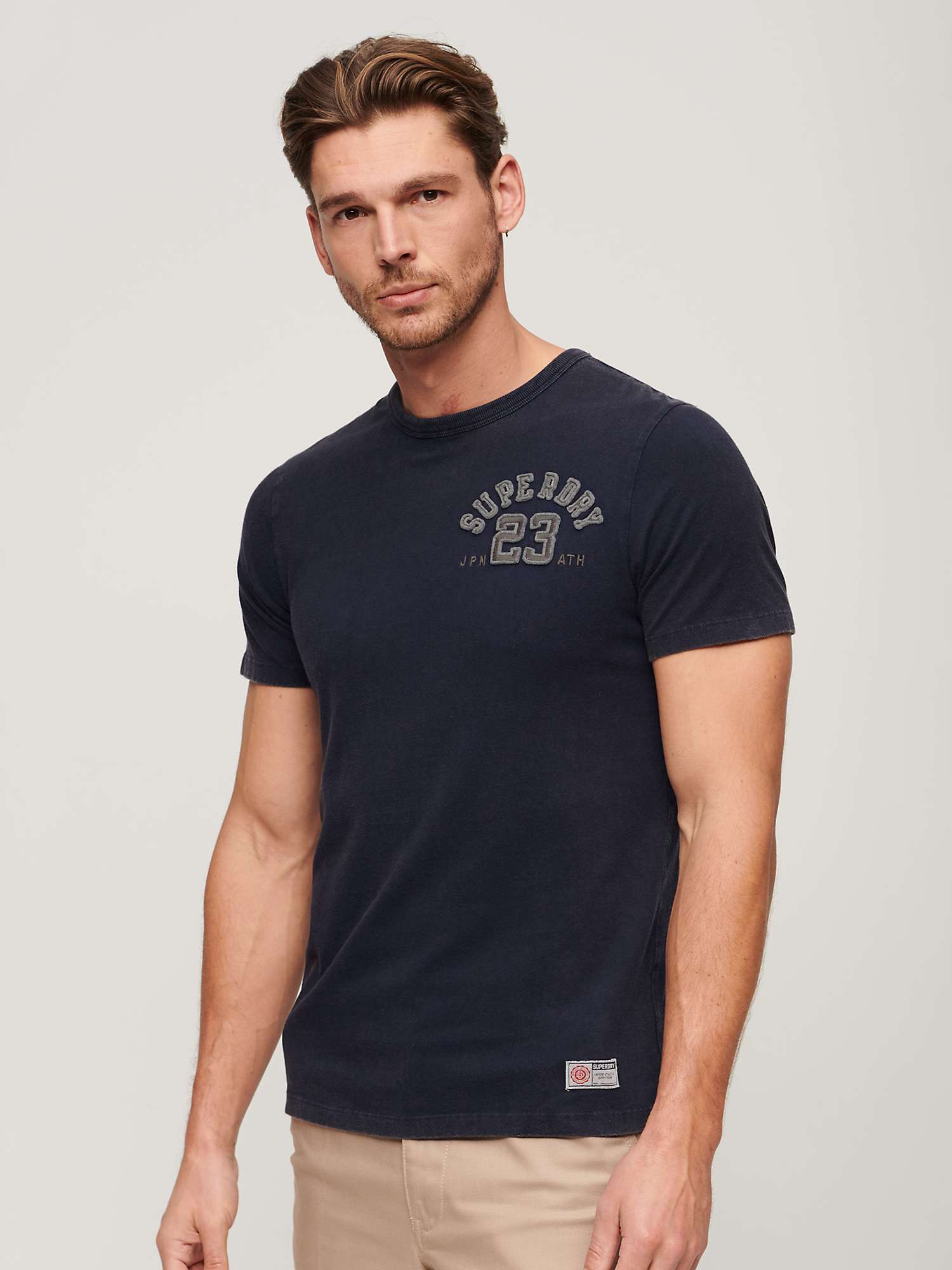 Buy Superdry Vintage Athletic Short Sleeve T-Shirt, Rich Navy Online at johnlewis.com