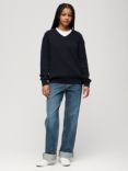 Superdry Oversized Cable Knit Jumper, Eclipse Navy