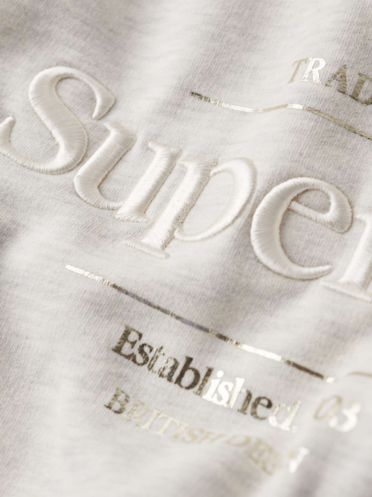 Buy Superdry Luxe Metallic Logo Sweatshirt, Oatmeal Marl Online at johnlewis.com