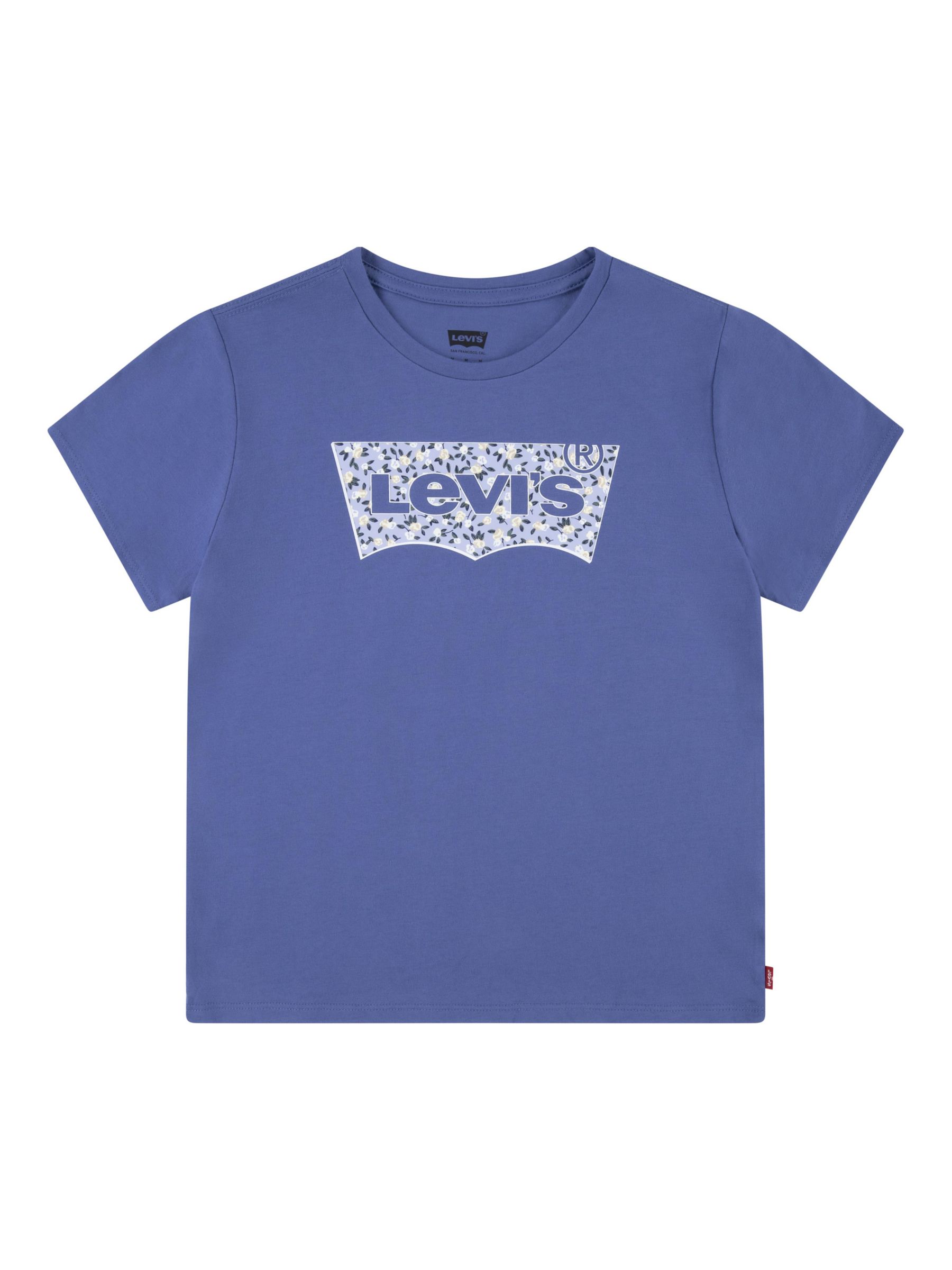 Levi Kids' Organic Cotton Ditsy Batwing Tee, Blue, 12 years