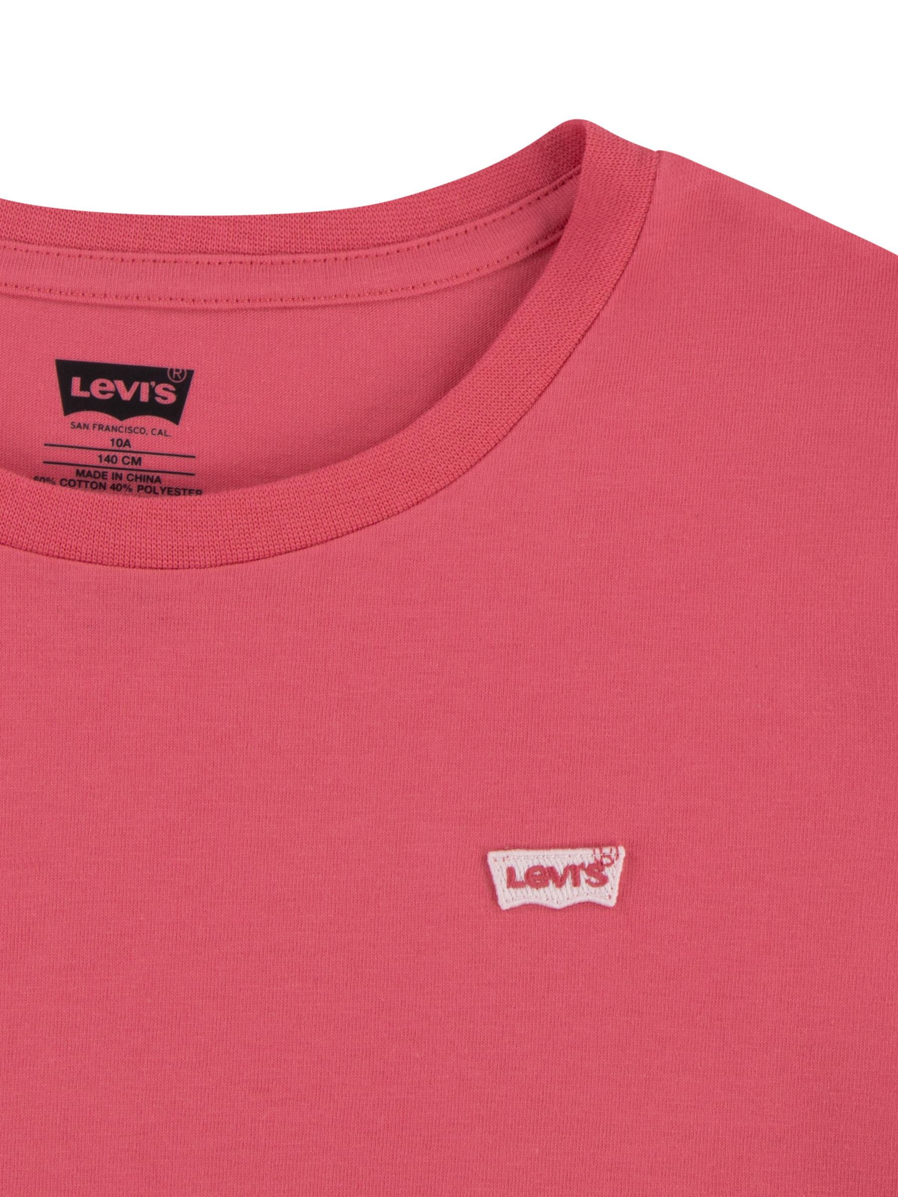 Levi's Kids' Hit Mini Batwing Logo Short Sleeve T-Shirt, Fuchsia, 10 years