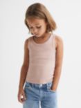 Reiss Kids' Violet Rib Vest Top, Pale Pink