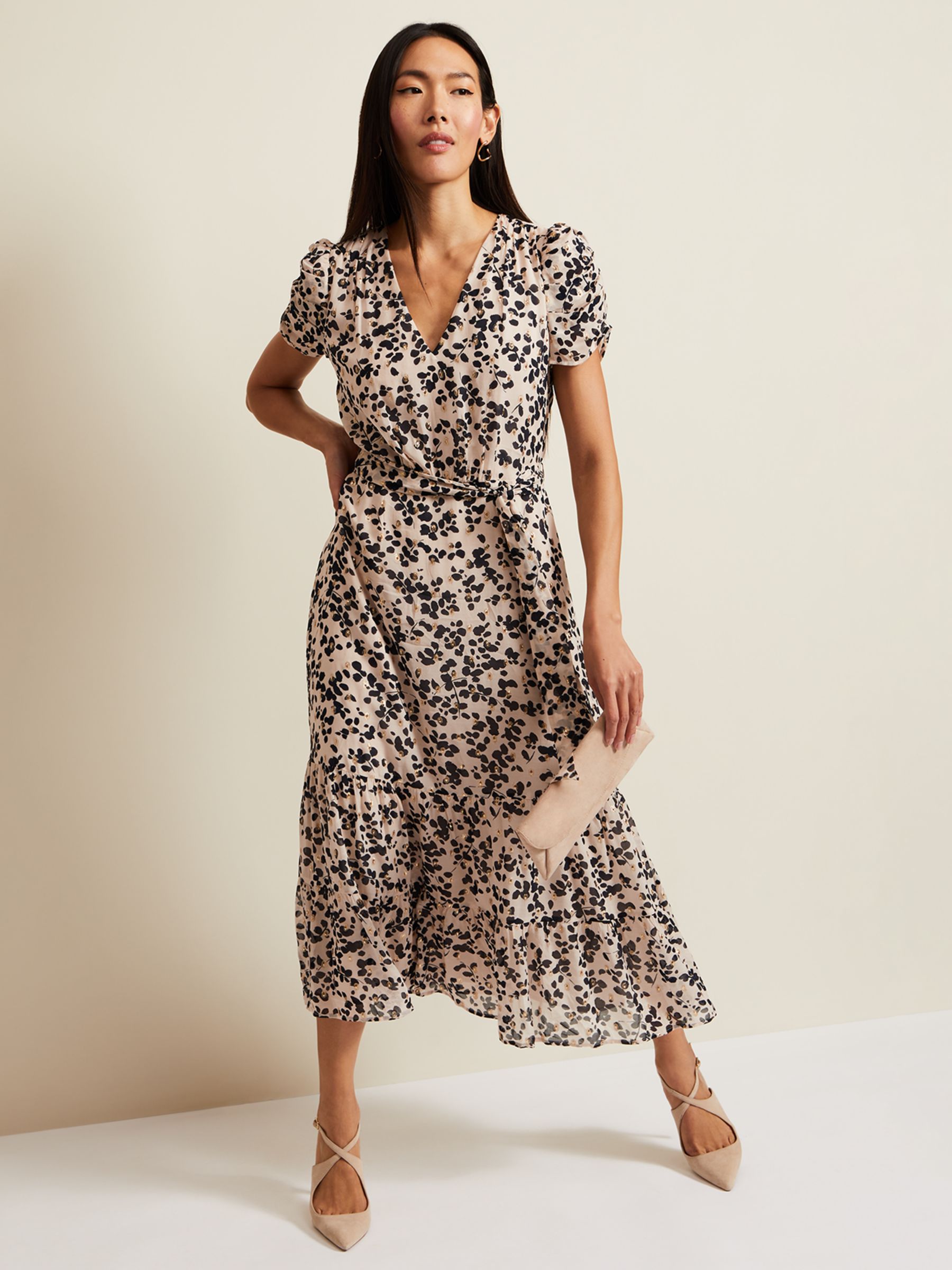 Phase Eight Amy Floral Print Midi Dress, Multi at John Lewis & Partners