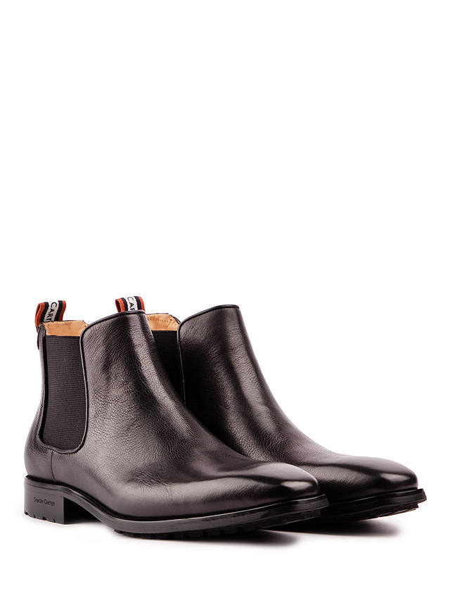 Simon Carter Clover Leather Chelsea Boots, Black