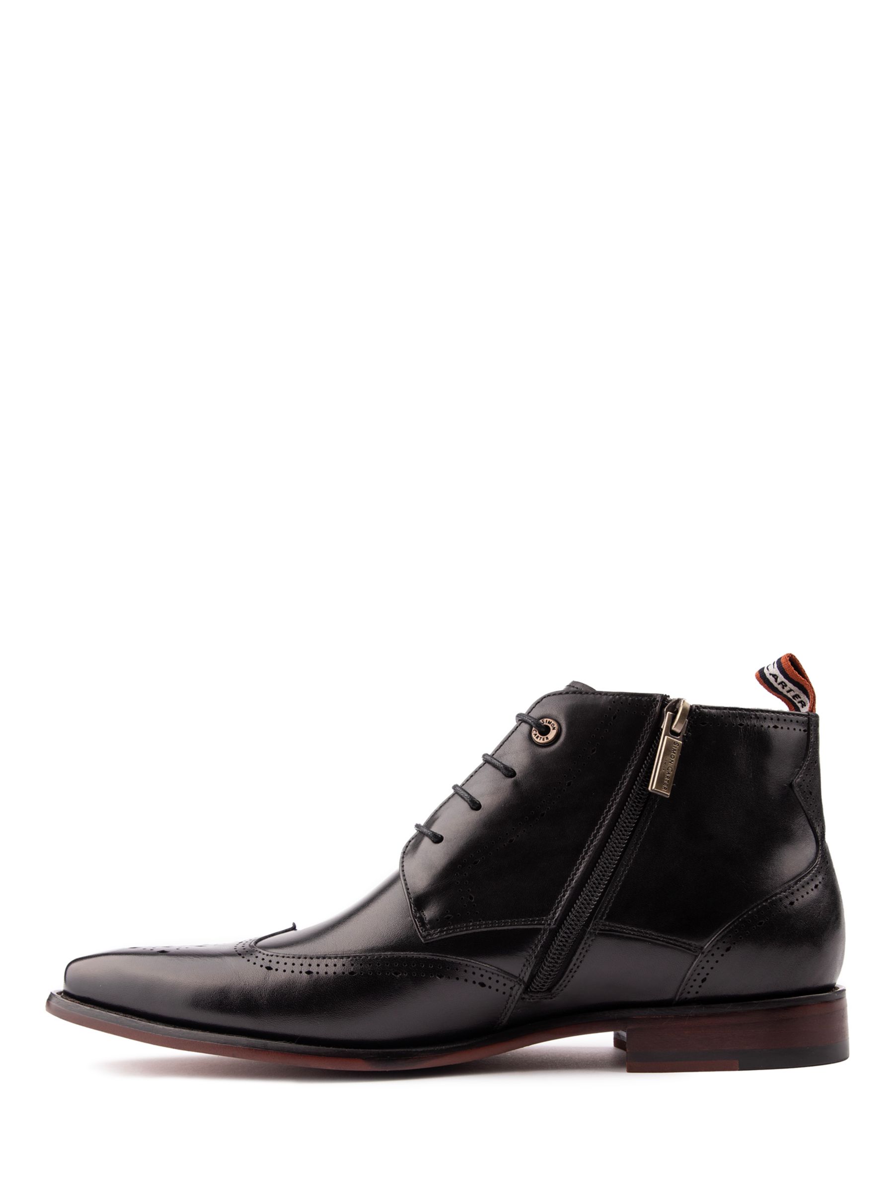 Simon Carter Whisker Leather Chukka Boots, Black, 9