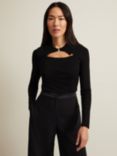 Phase Eight Becki Cut Out Collar Jumper, Black