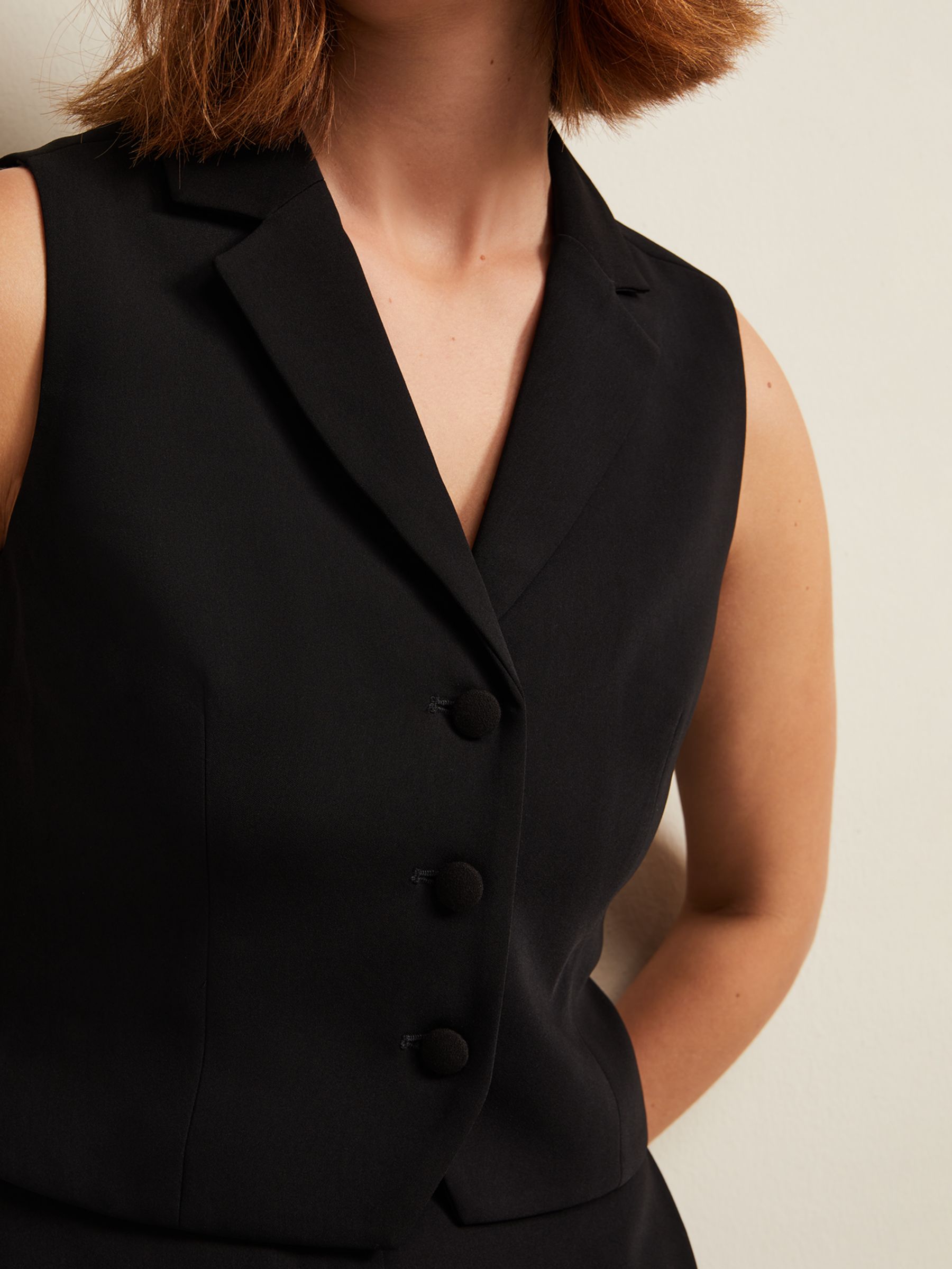 Buy Phase Eight Elandra Tux Waistcoat, Black Online at johnlewis.com