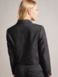 Ted Baker Jaiddee Marled Wool Silk Blend Blazer, Dark Grey