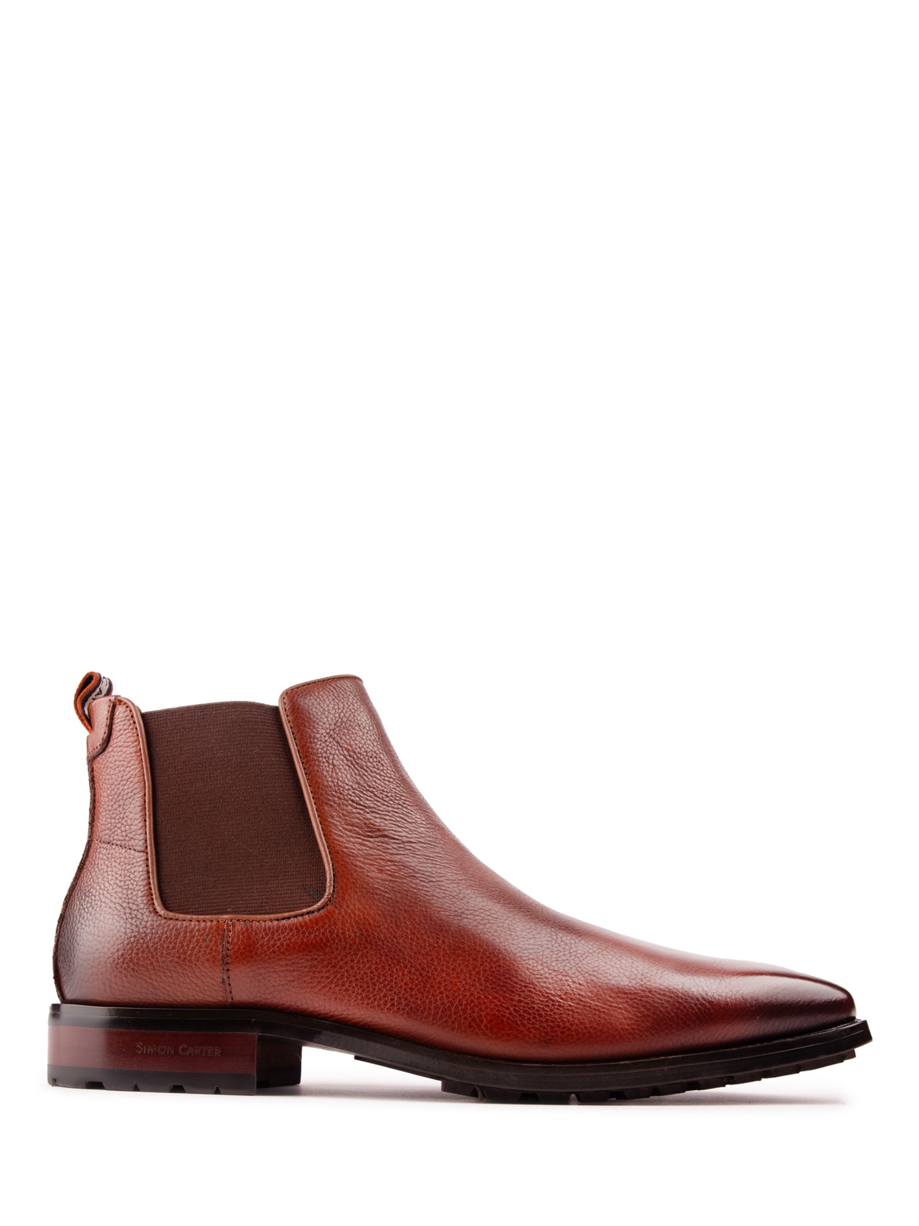 Simon Carter Clover Leather Chelsea Boots, Tan at John Lewis & Partners