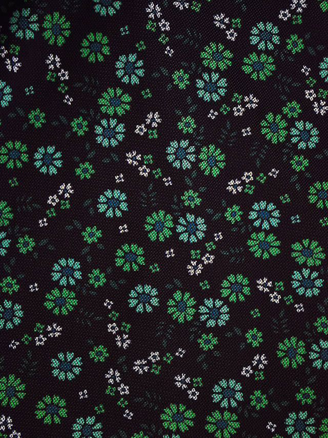 Ro&Zo Petite Ditsy Floral print Mesh Midi Dress, Green/Multi