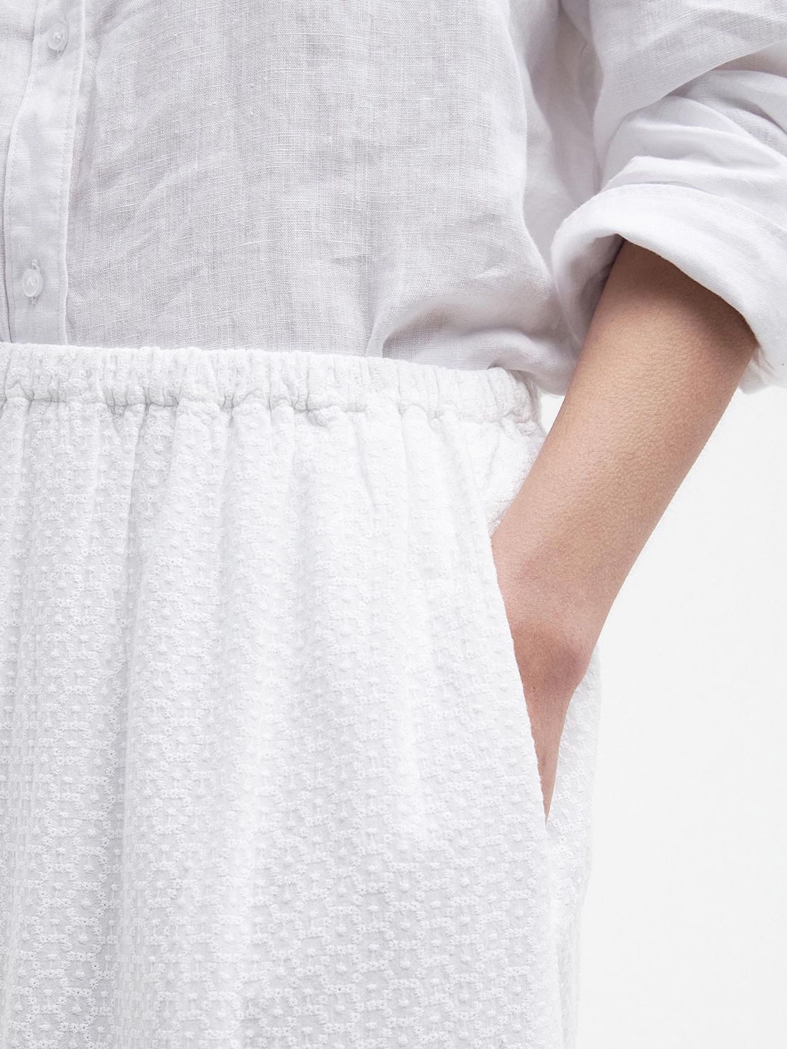 Buy Barbour Kelley Broderie Anglaise Maxi Skirt, White Online at johnlewis.com