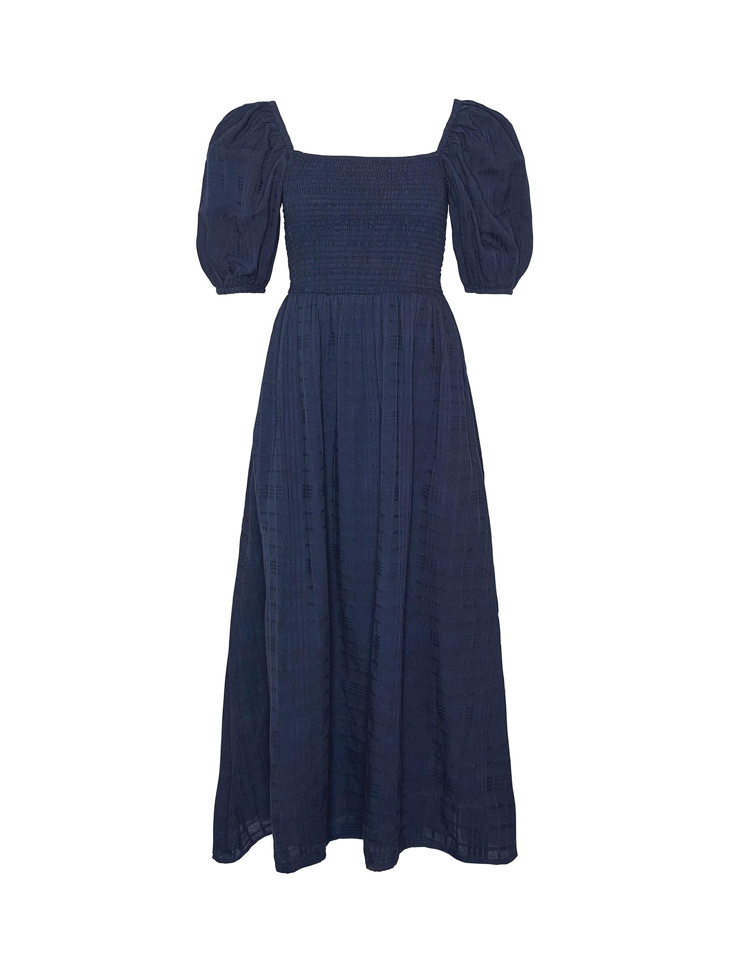 Barbour Macy Shirred Bodice Midi Dress, Navy, 8