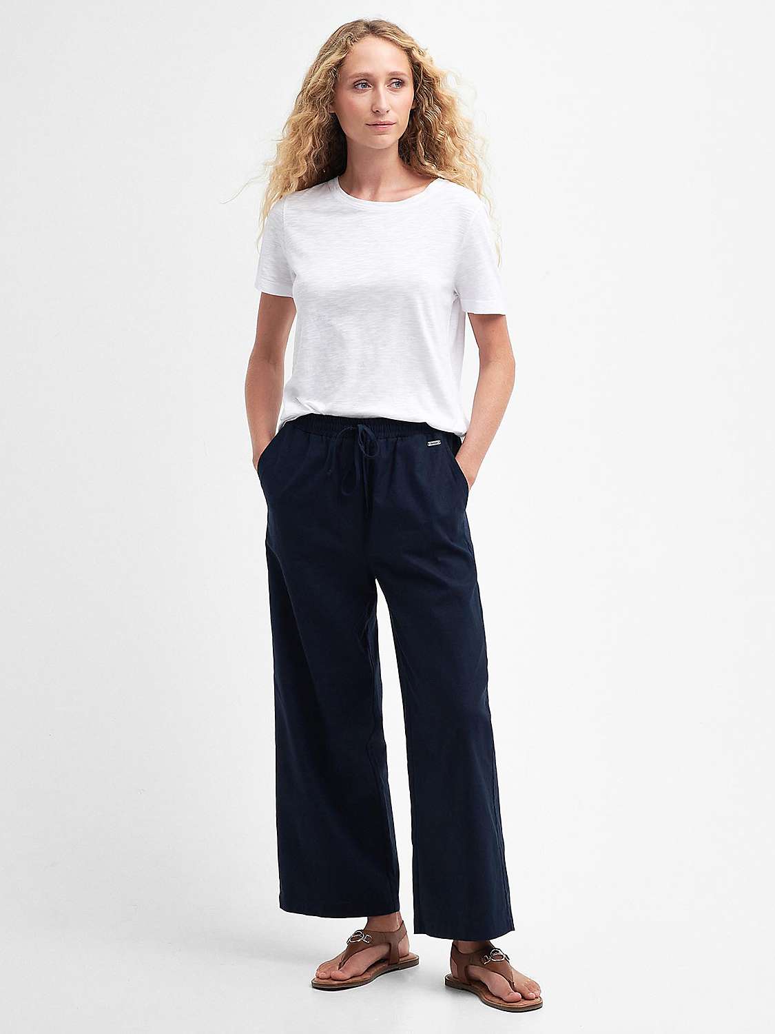 Buy Barbour Christie Trousers, Navy Online at johnlewis.com