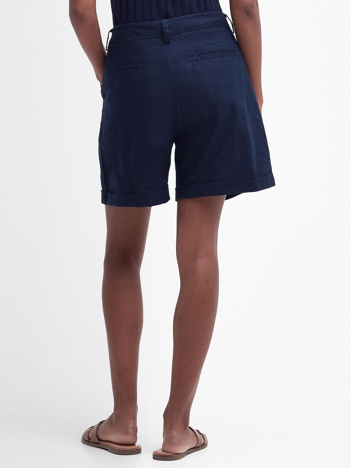 Barbour Darla Linen Blend Shorts, Navy, 10