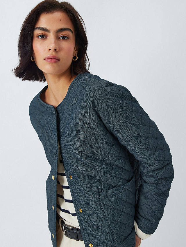 Barbour Tomorrow's Archive Selma Quilted Collarless Jacket, Chambray