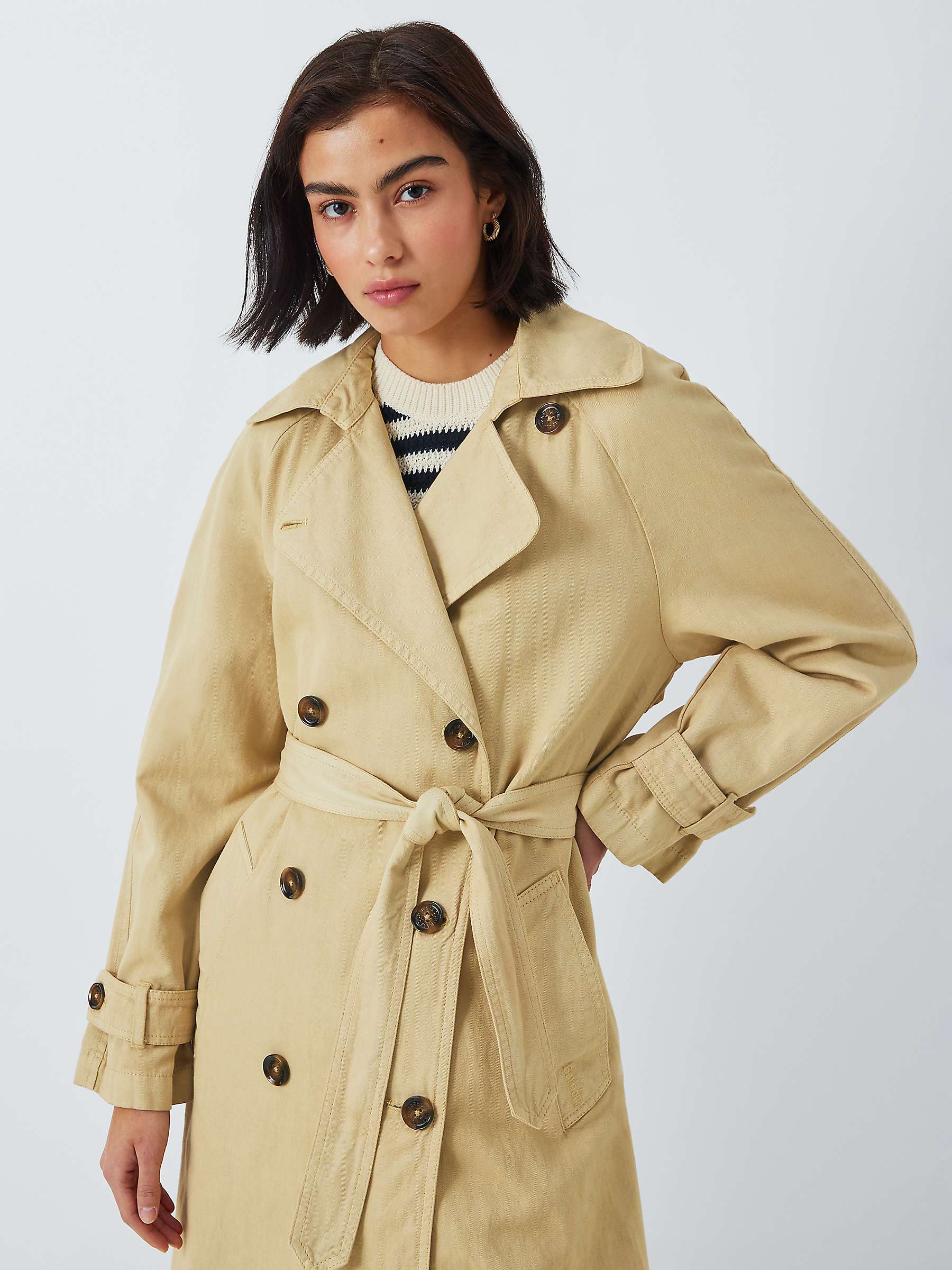 Buy Barbour Tomorrow's Archive Saoirse Linen Blend Trench Coat, Safari Online at johnlewis.com