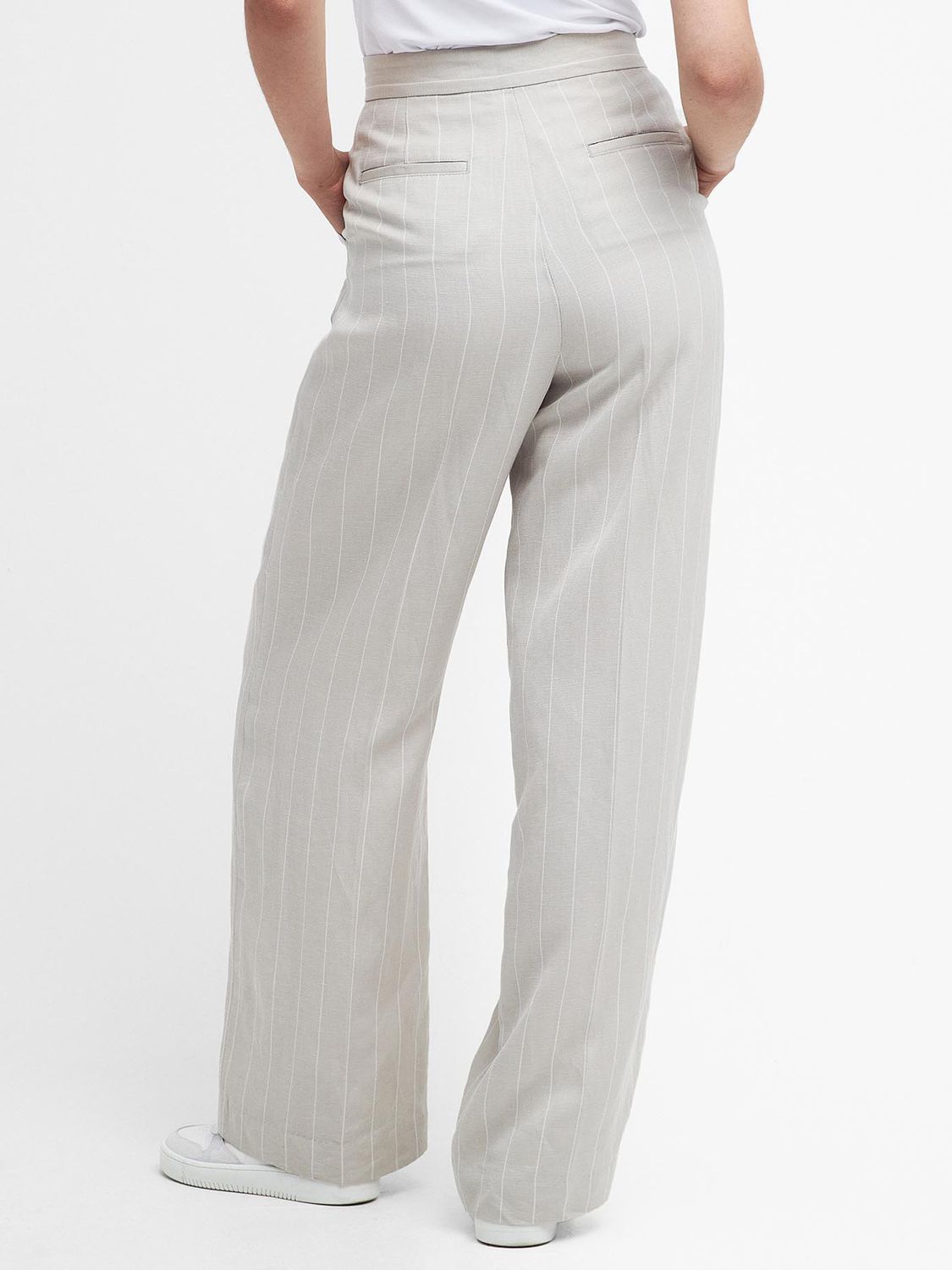 Barbour Celeste Stripe Linen Blend Trousers, French Oak, 8
