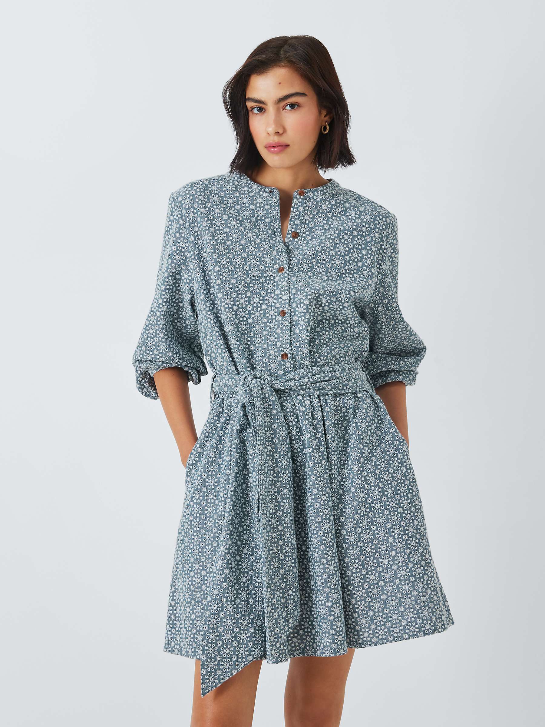 Buy Barbour Tomorrow's Archive Selma Broderie Anglaise Mini Dress, Indigo Online at johnlewis.com
