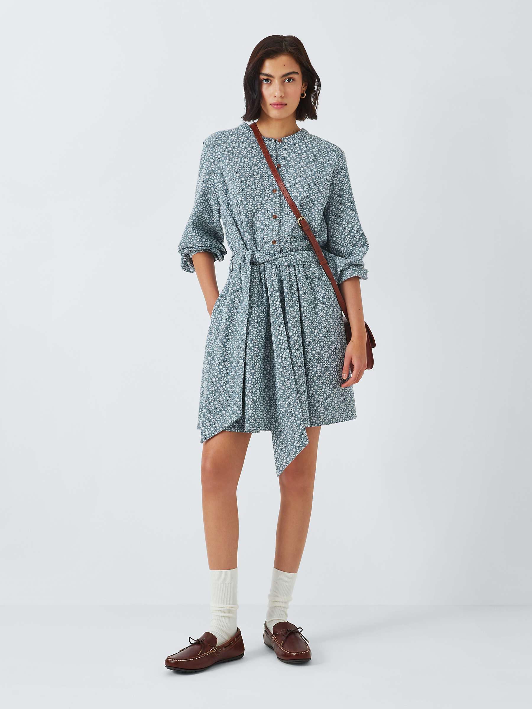 Buy Barbour Tomorrow's Archive Selma Broderie Anglaise Mini Dress, Indigo Online at johnlewis.com