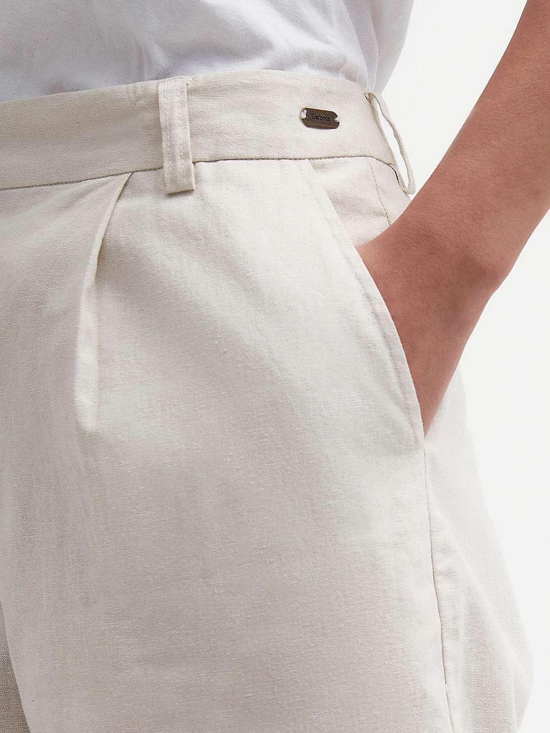 Buy Barbour Daria Linen Blend Shorts, French Oak Online at johnlewis.com