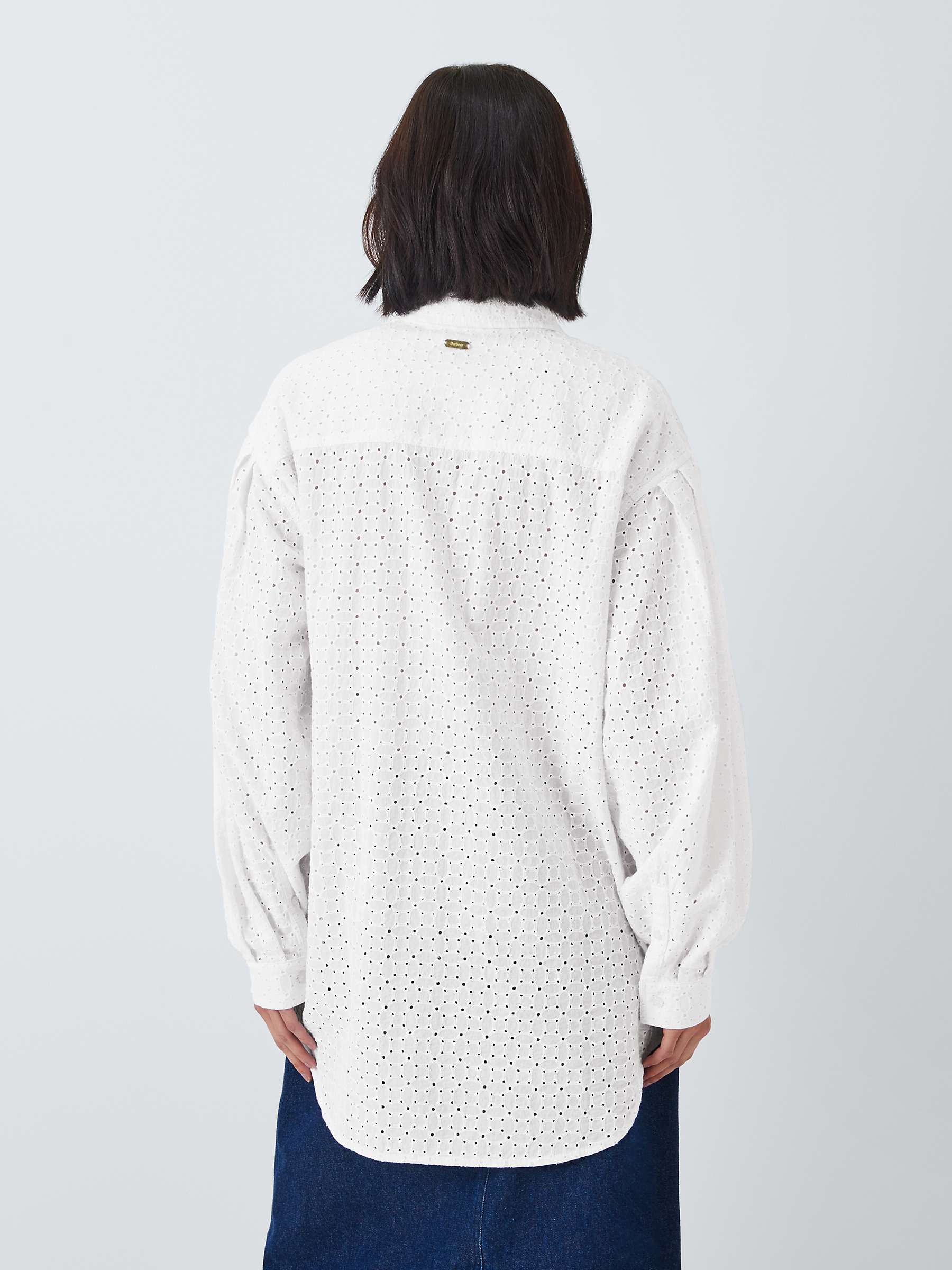 Buy Barbour Tomorrow's Archive Piper Oversized Broderie Anglaise Shirt, White Online at johnlewis.com