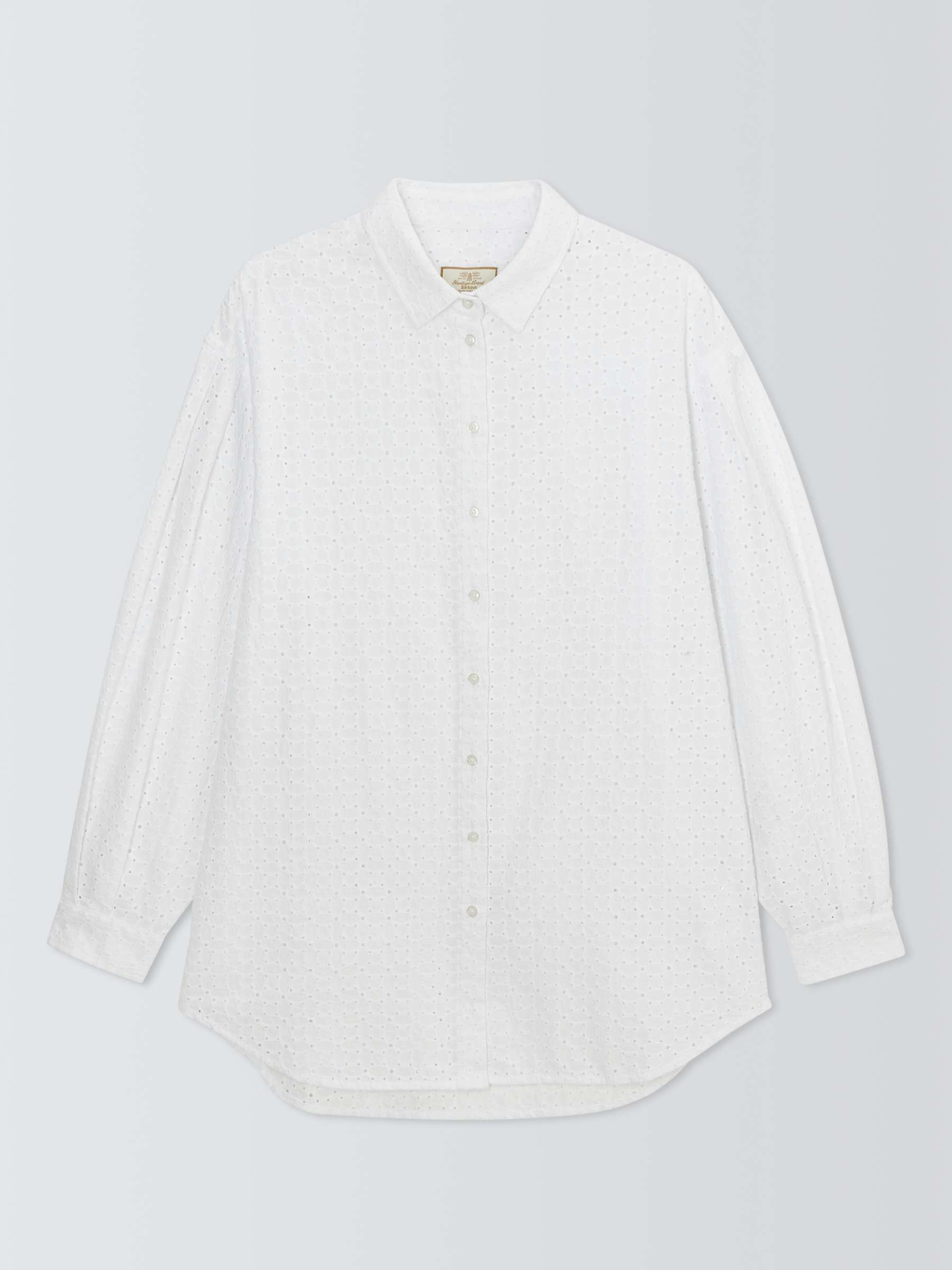 Buy Barbour Tomorrow's Archive Piper Oversized Broderie Anglaise Shirt, White Online at johnlewis.com