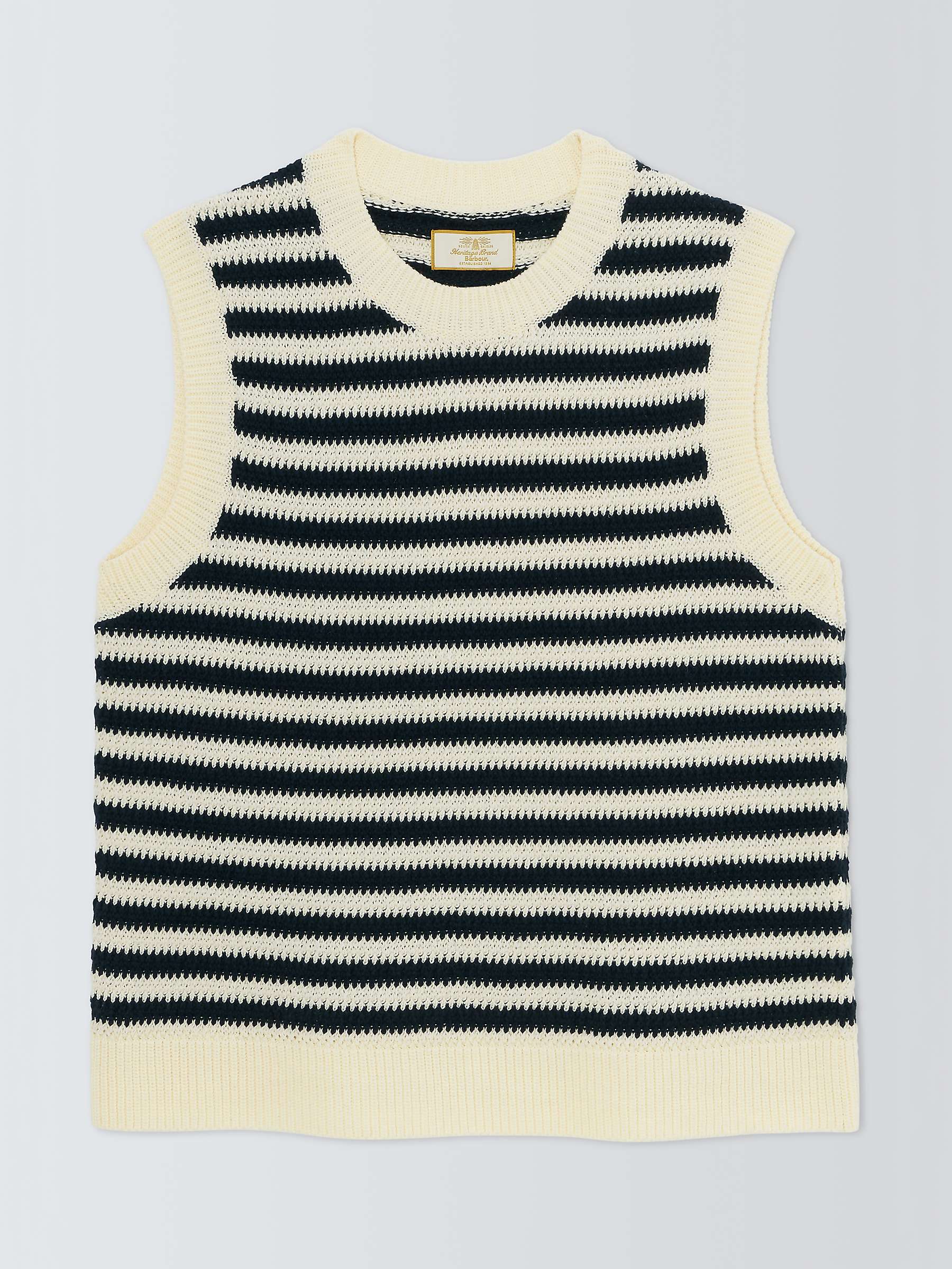 Buy Barbour Tomorrow's Archive Piper Striped Knitted Tank Top, Navy/White Online at johnlewis.com