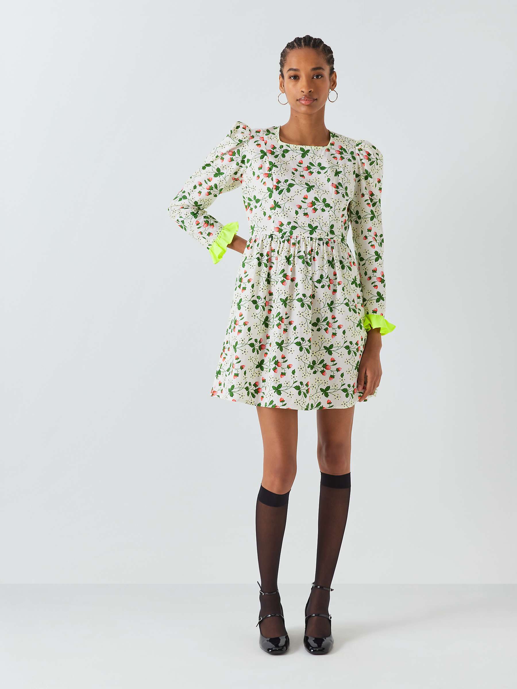 Buy Batsheva x Laura Ashley Prarie Strawberry Field Mini Dress, White/Multi Online at johnlewis.com