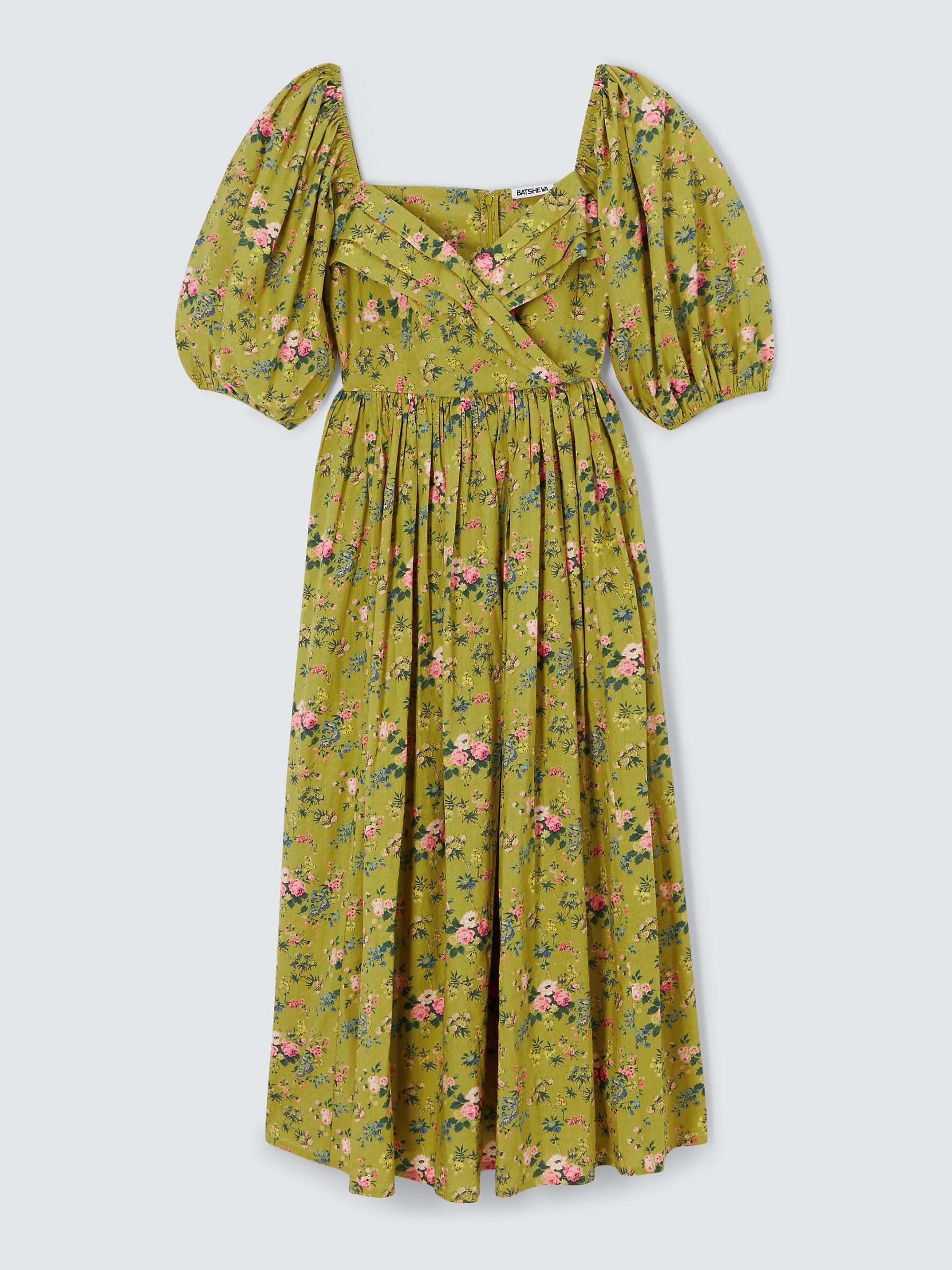 Buy Batsheva x Laura Ashley Fells Fairford Floral Midi Dress, Yellow/Multi Online at johnlewis.com