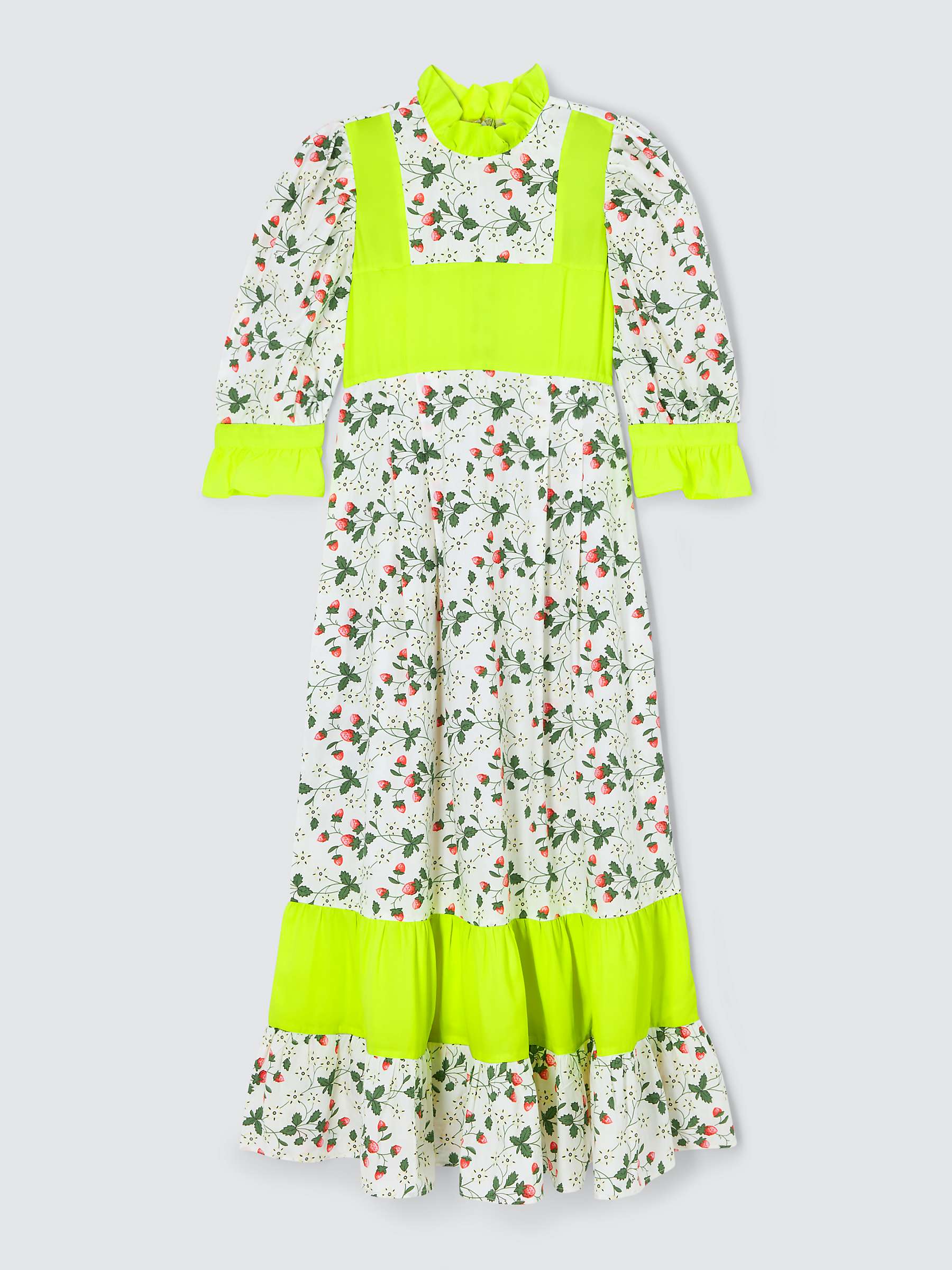Buy Batsheva x Laura Ashley Ruthin Strawberry Field Midi Dress, White/Multi Online at johnlewis.com