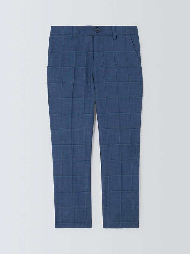 John Lewis Heirloom Collection Kids' Check Suit Trousers, Navy