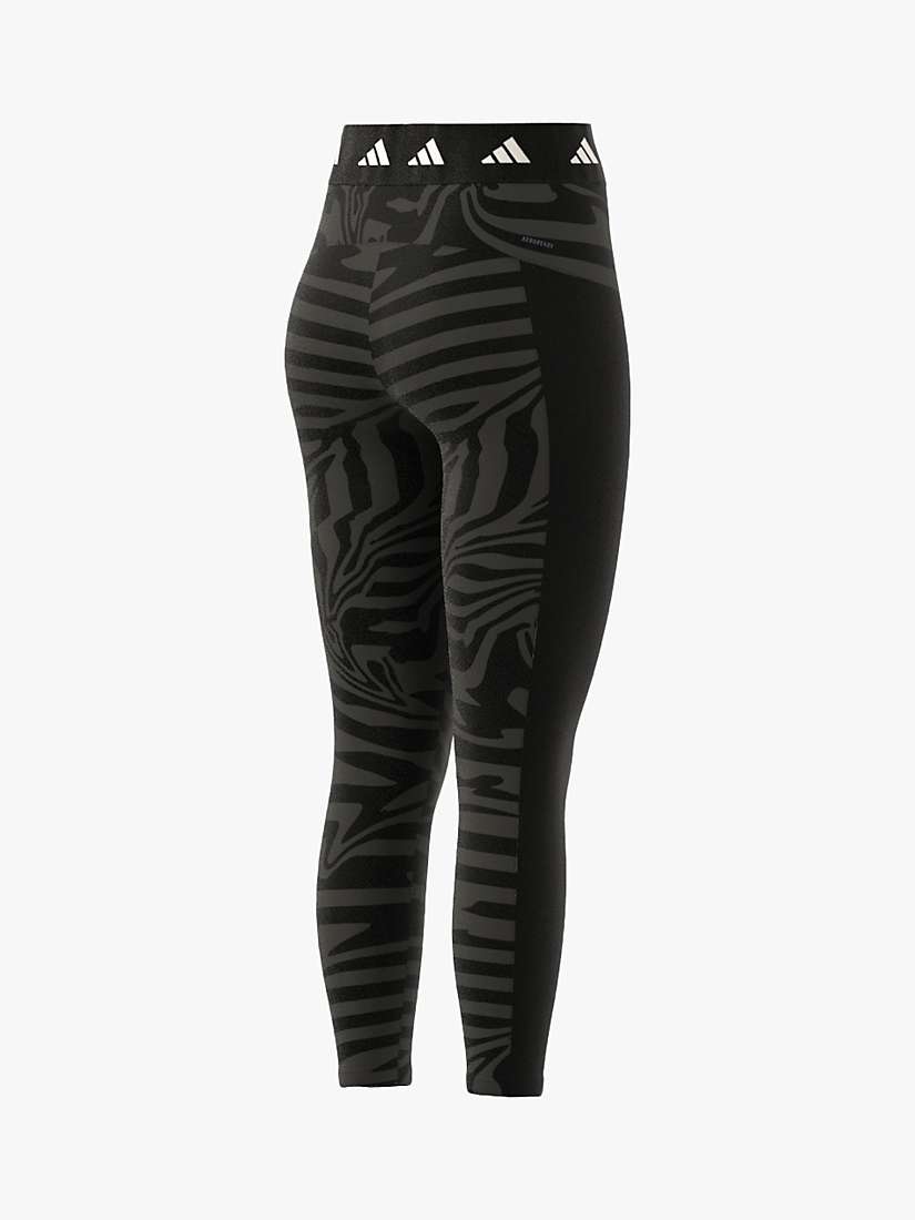 Buy adidas Techfit Printed 7/8 Running Leggings, Black Online at johnlewis.com
