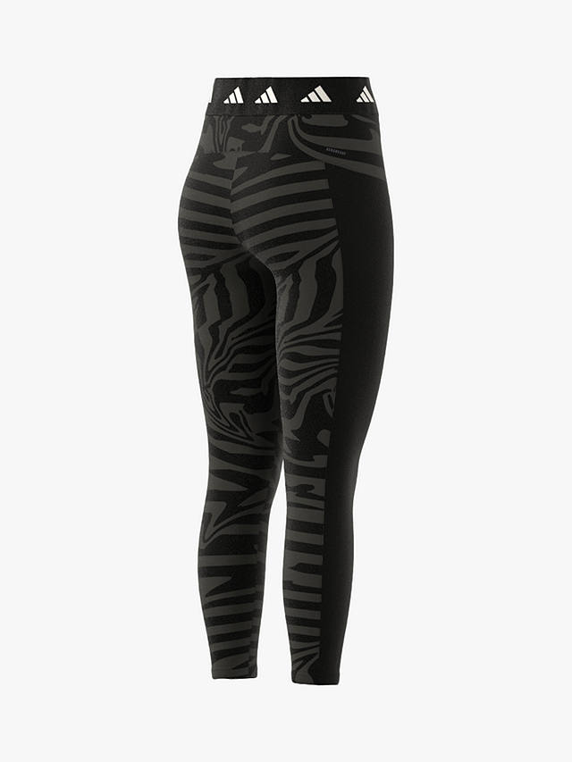 adidas Techfit Printed 7/8 Running Leggings, Black