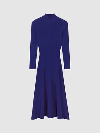 Reiss Chrissy Ribbed Midi Dress, Blue