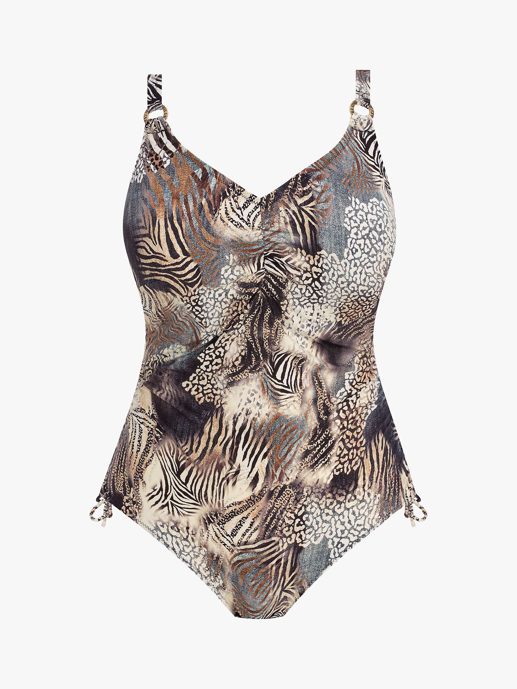 Buy Fantasie Seraya Sands Animal Print Underwired Swimsuit, Black/Multi Online at johnlewis.com