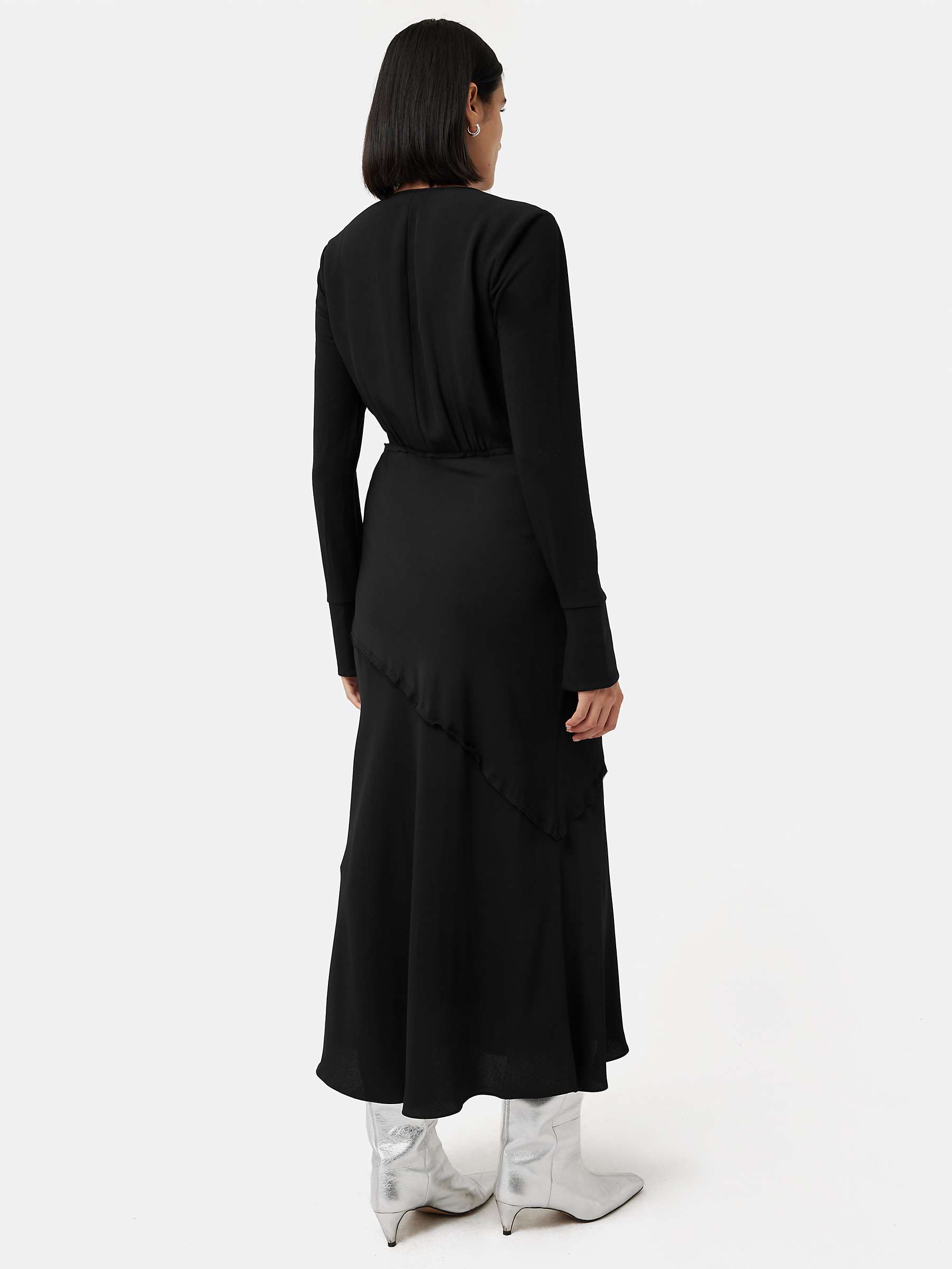 Buy Jigsaw Satin Back Crepe Bias Cut Midi Dress, Black Online at johnlewis.com
