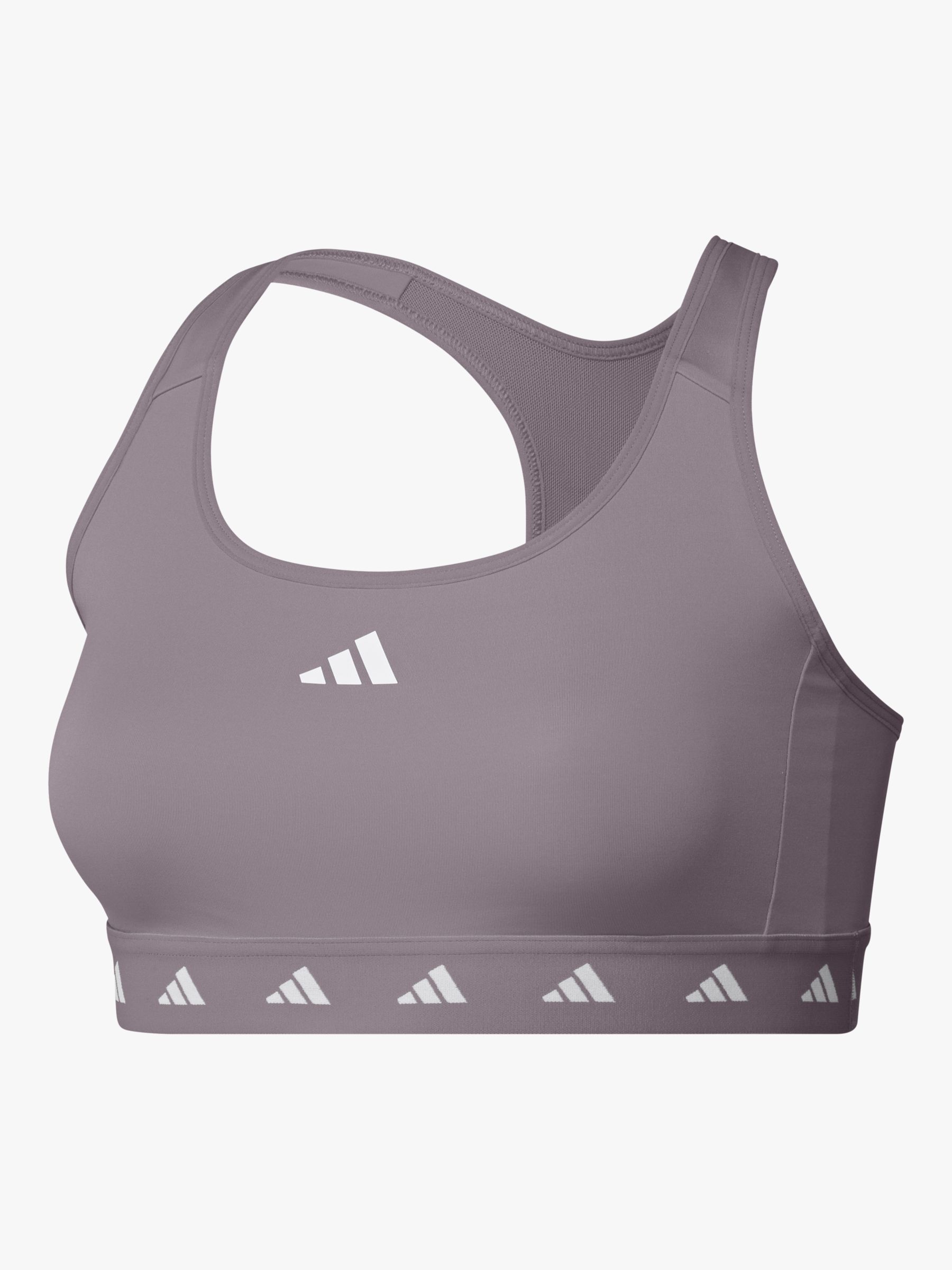 adidas Training Plus panelled mid-support sports bra in gray