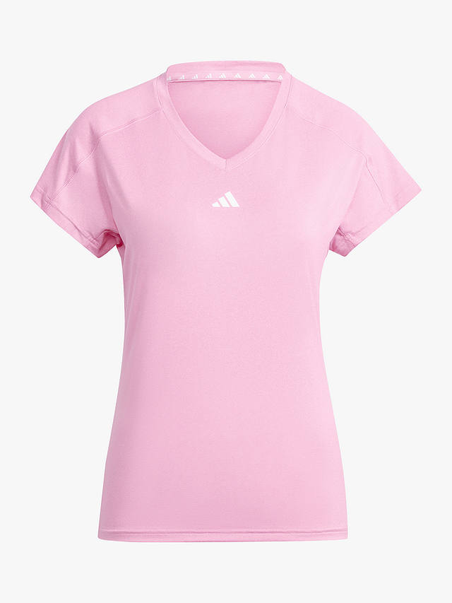 adidas AEROREADY Train Essentials V-Neck T-Shirt, Bliss Pink