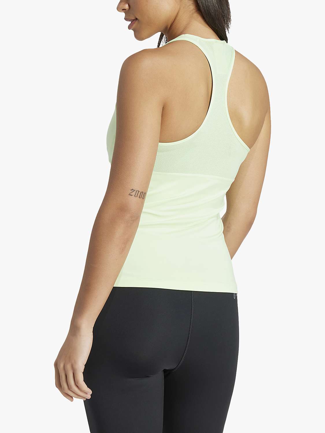 Buy adidas Women's Tech Fit Raceback Training Top, Green Spark/White Online at johnlewis.com