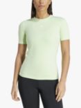 adidas Women's TechFit Short Sleeve Training T-Shirt, Green Spark/White, Green Spark/White